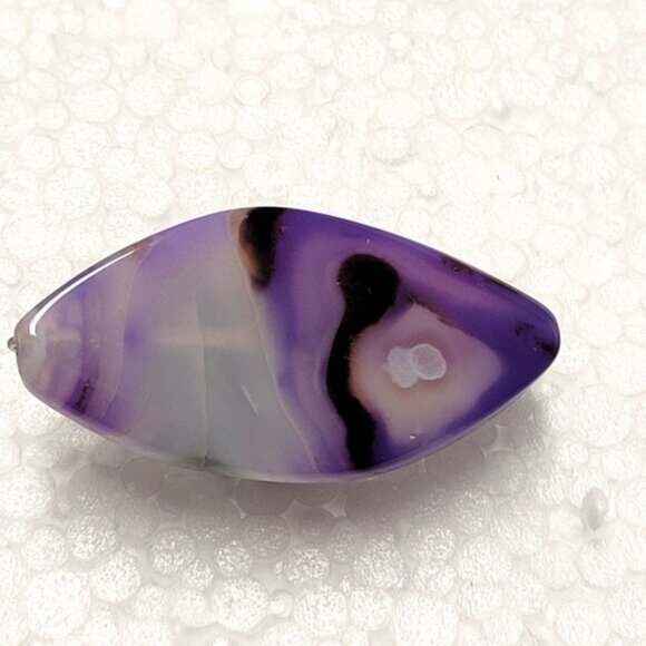 Marbled Purple Agate Ring Adjustable Band Handmade Semi Precious Ring - Picture 9 of 14